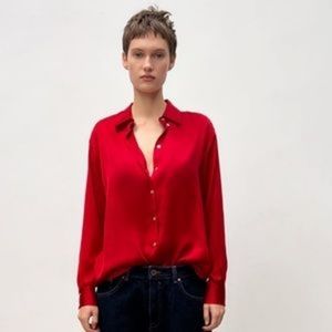 Zara Satin Button Up Blouse